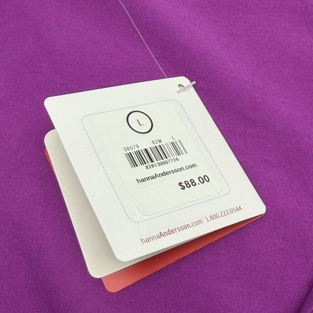 Hanna Andersson Bright Purple Ruffle Wrap Dress Women’s Large Midi NWT $88 - Picture 7 of 13